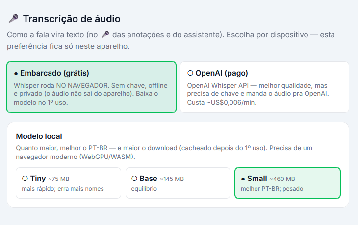 Crie e anote leads pela voz